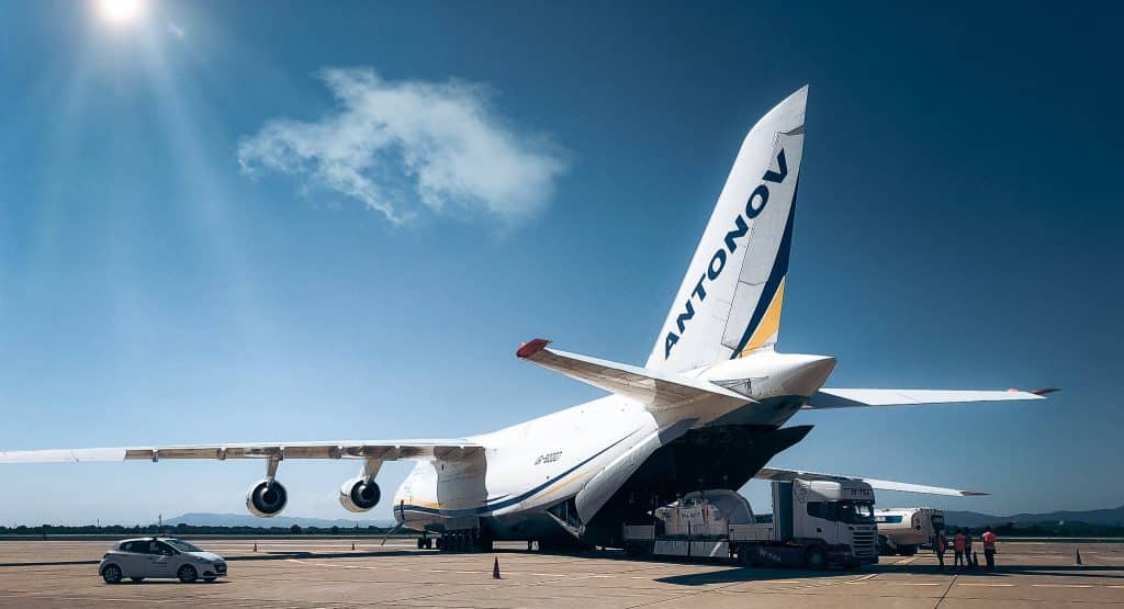 This is the Antonov AN-124 from the back during loading